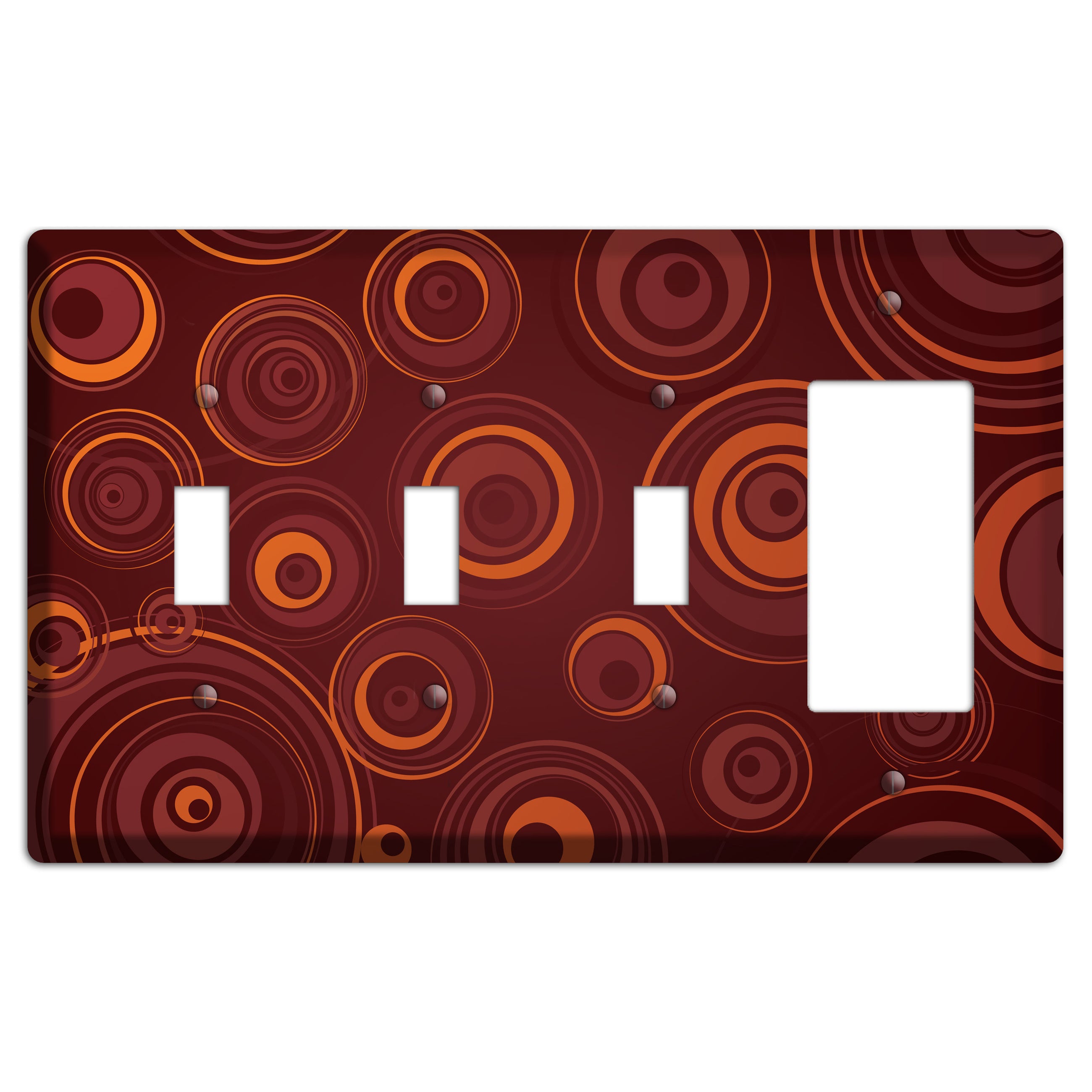 Brown Circles 3 Toggle / Rocker Wallplate