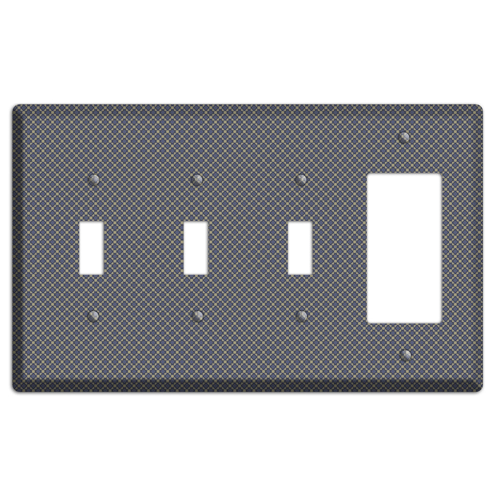 Blue-grey Arabesque 3 Toggle / Rocker Wallplate
