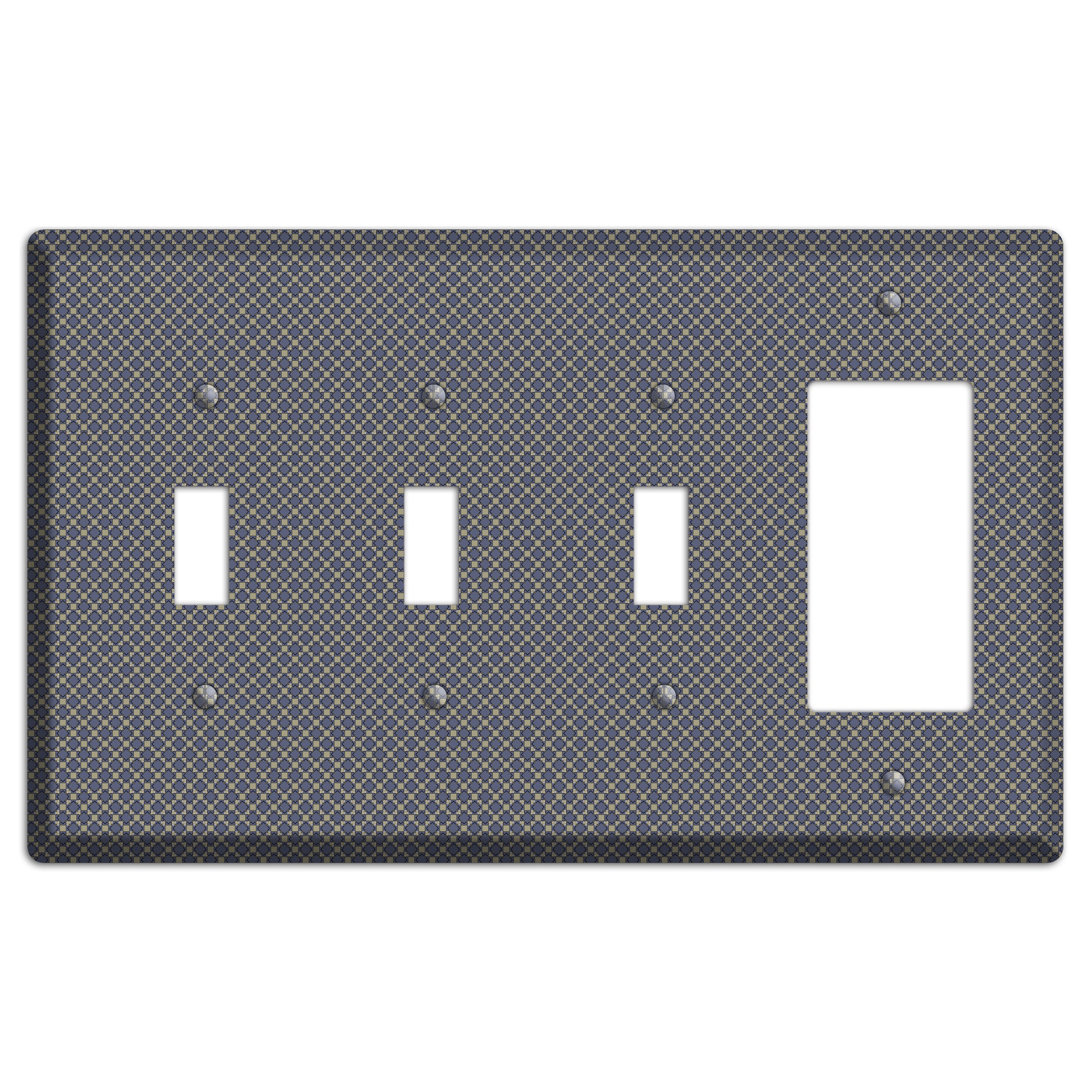 Blue-grey Arabesque 3 Toggle / Rocker Wallplate
