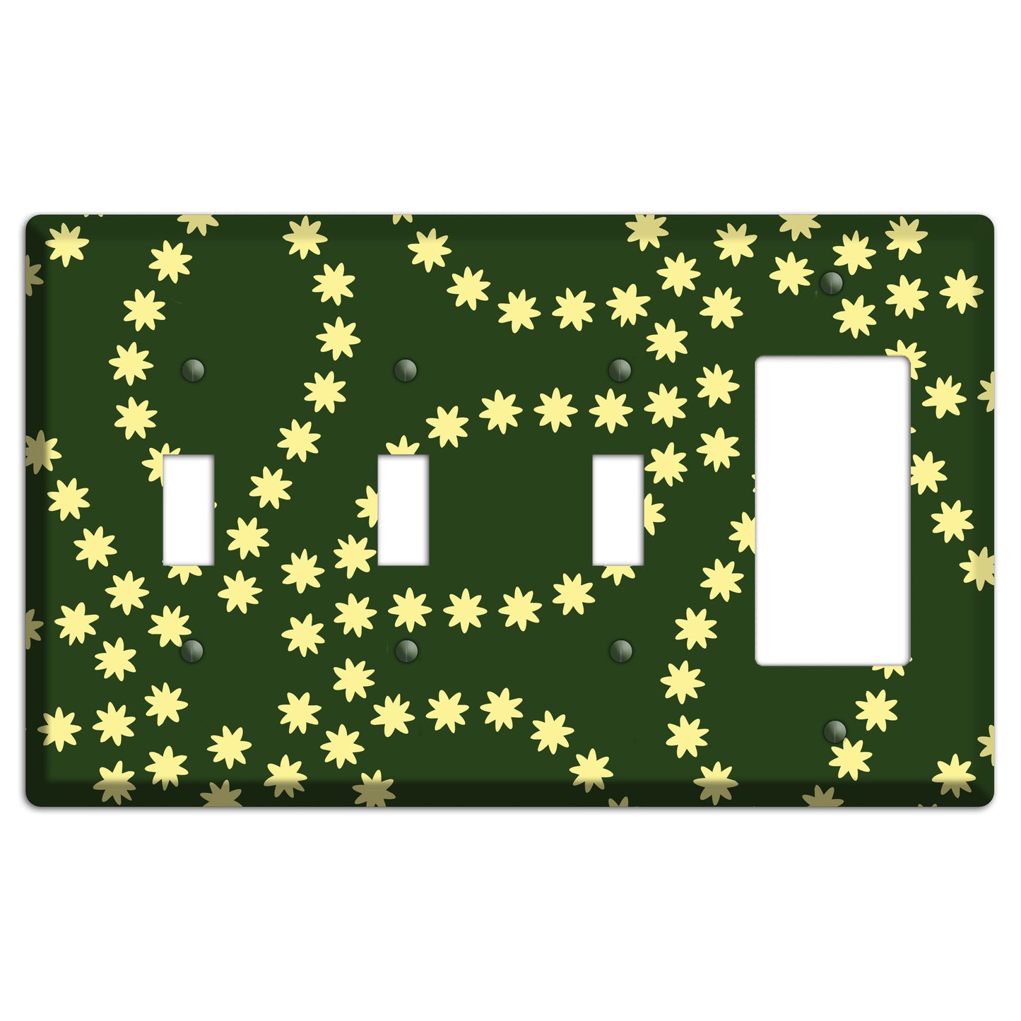 Green with Yellow Constellation 3 Toggle / Rocker Wallplate
