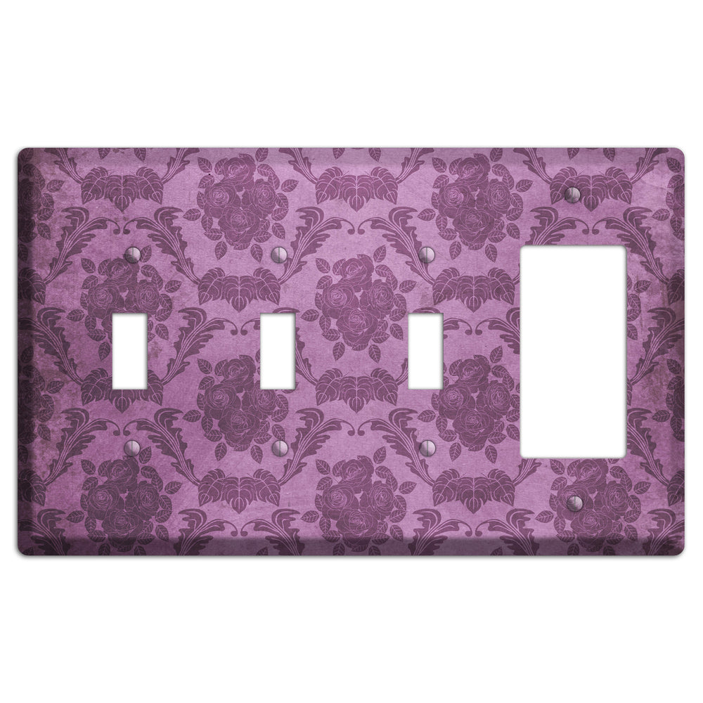 Bouquet Vintage Rose Damask 3 Toggle / Rocker Wallplate