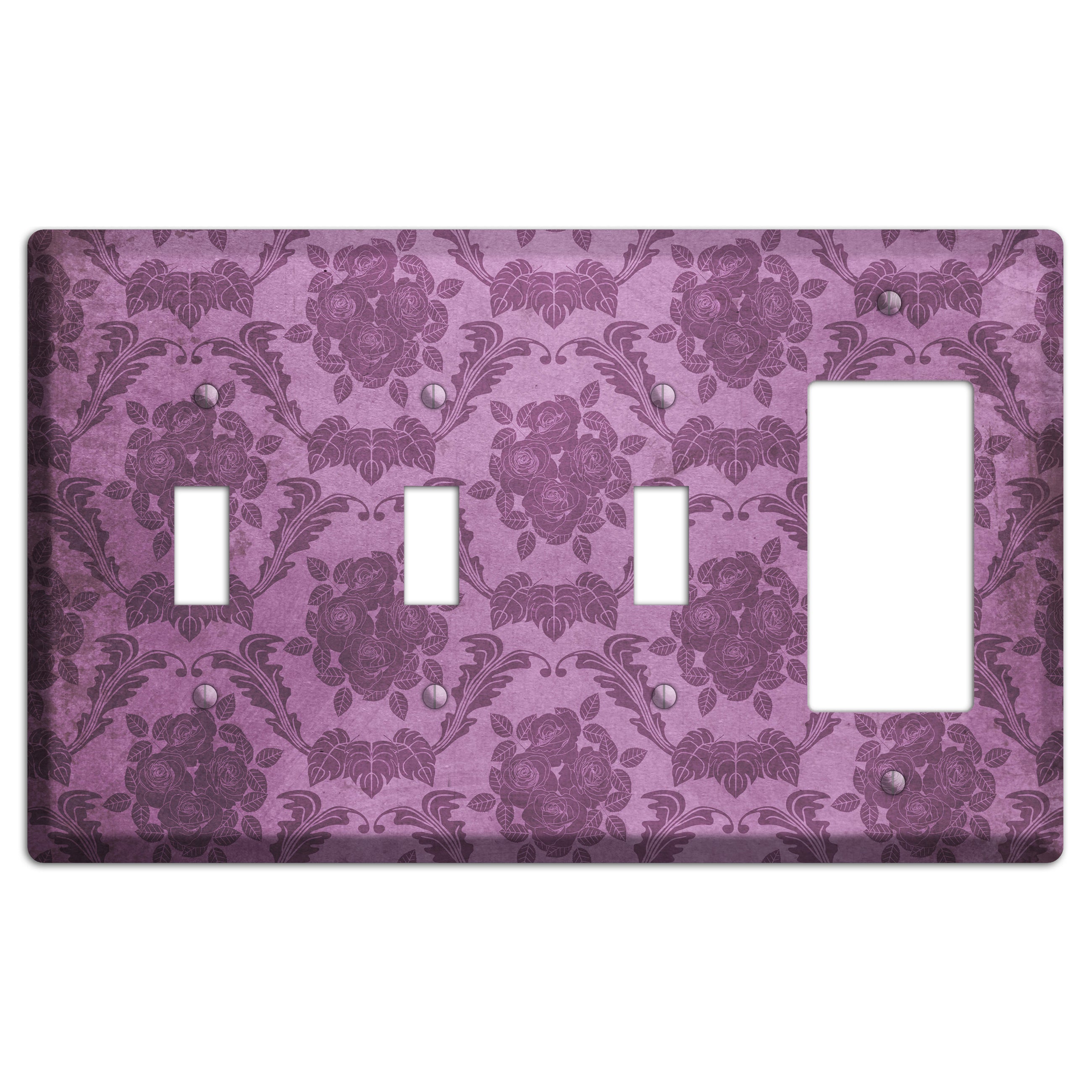 Bouquet Vintage Rose Damask 3 Toggle / Rocker Wallplate