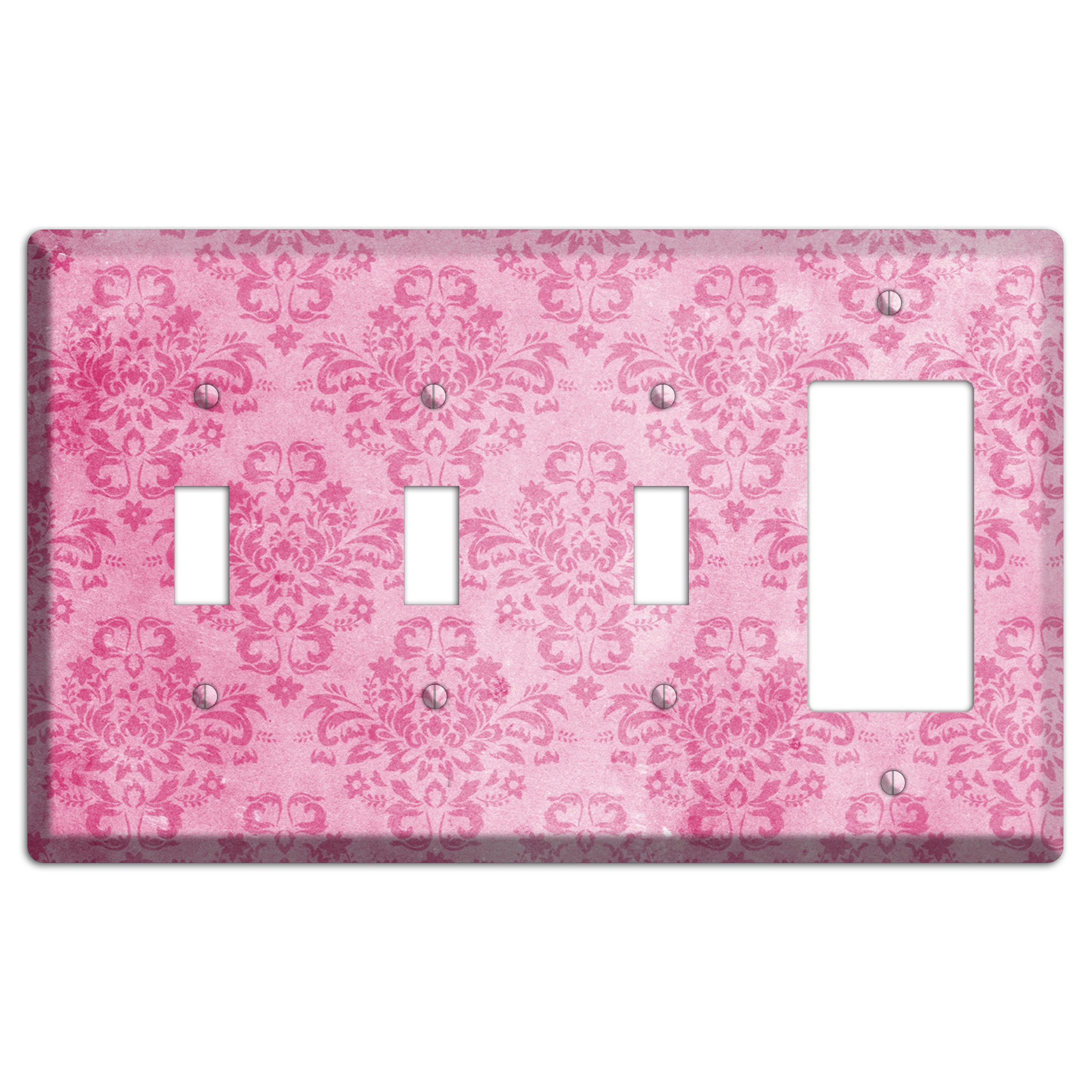 Beauty Bush Pink Texture 3 Toggle / Rocker Wallplate