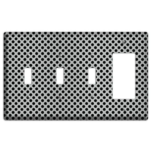 Packed Small Polka Dots Stainless 3 Toggle / Rocker Wallplate
