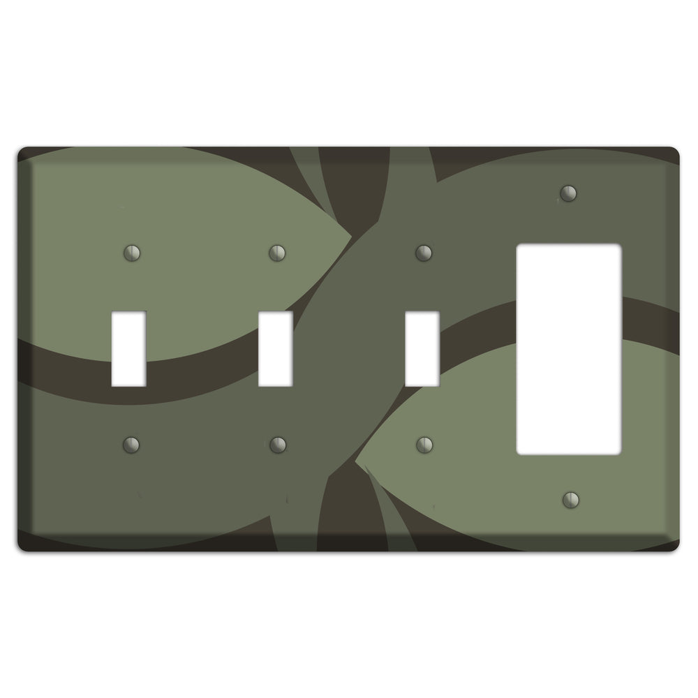 Olive Abstract 3 Toggle / Rocker Wallplate