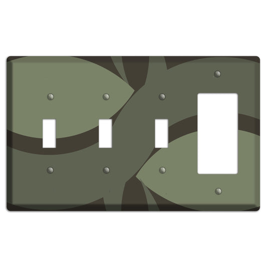 Olive Abstract 3 Toggle / Rocker Wallplate
