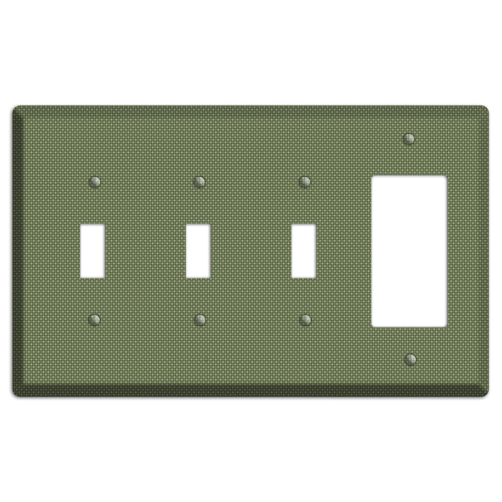 Multi Green Tiny Checkered Circles 3 Toggle / Rocker Wallplate
