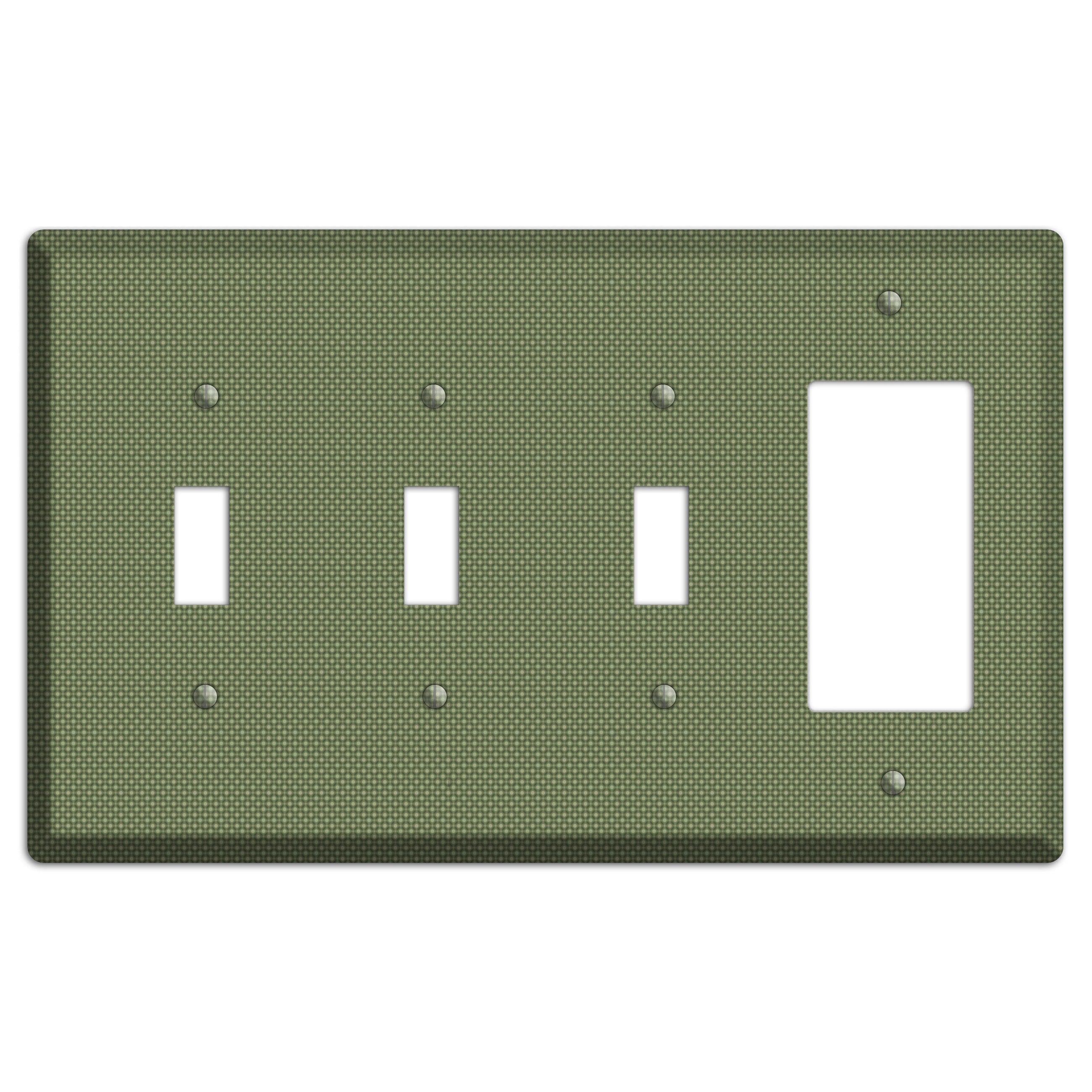 Multi Green Tiny Checkered Circles 3 Toggle / Rocker Wallplate