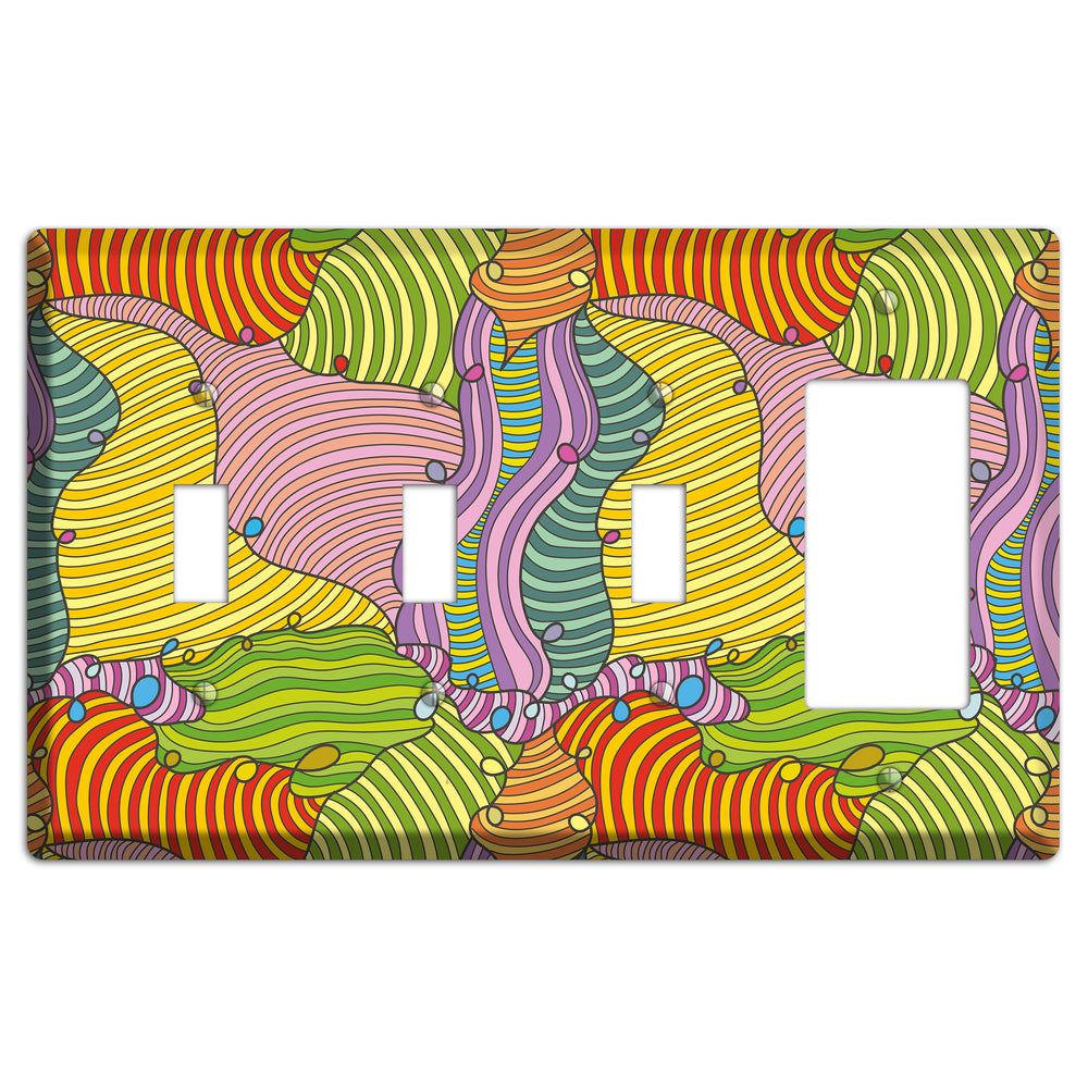Retro Flourish 5 3 Toggle / Rocker Wallplate