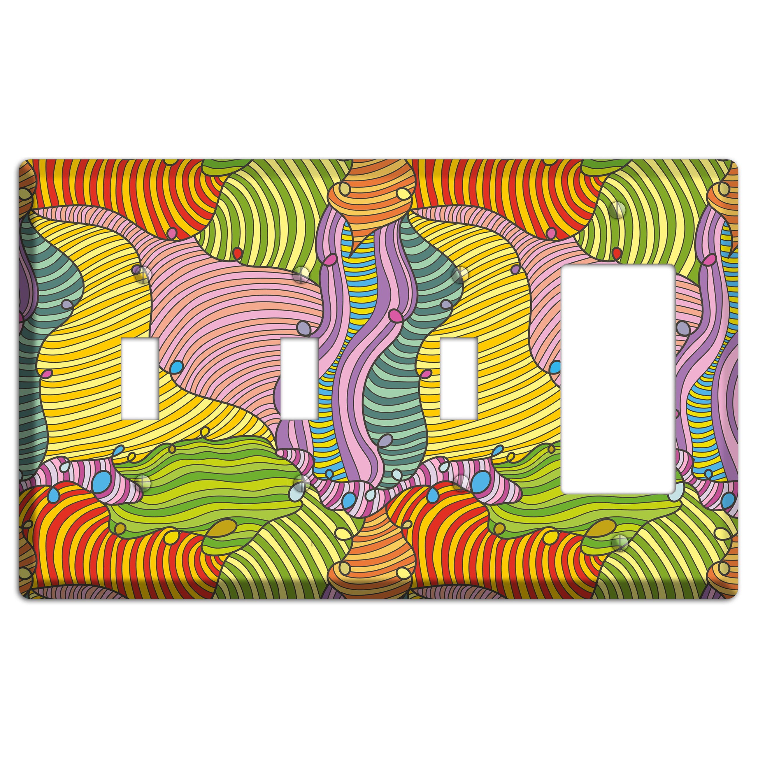Retro Flourish 5 3 Toggle / Rocker Wallplate