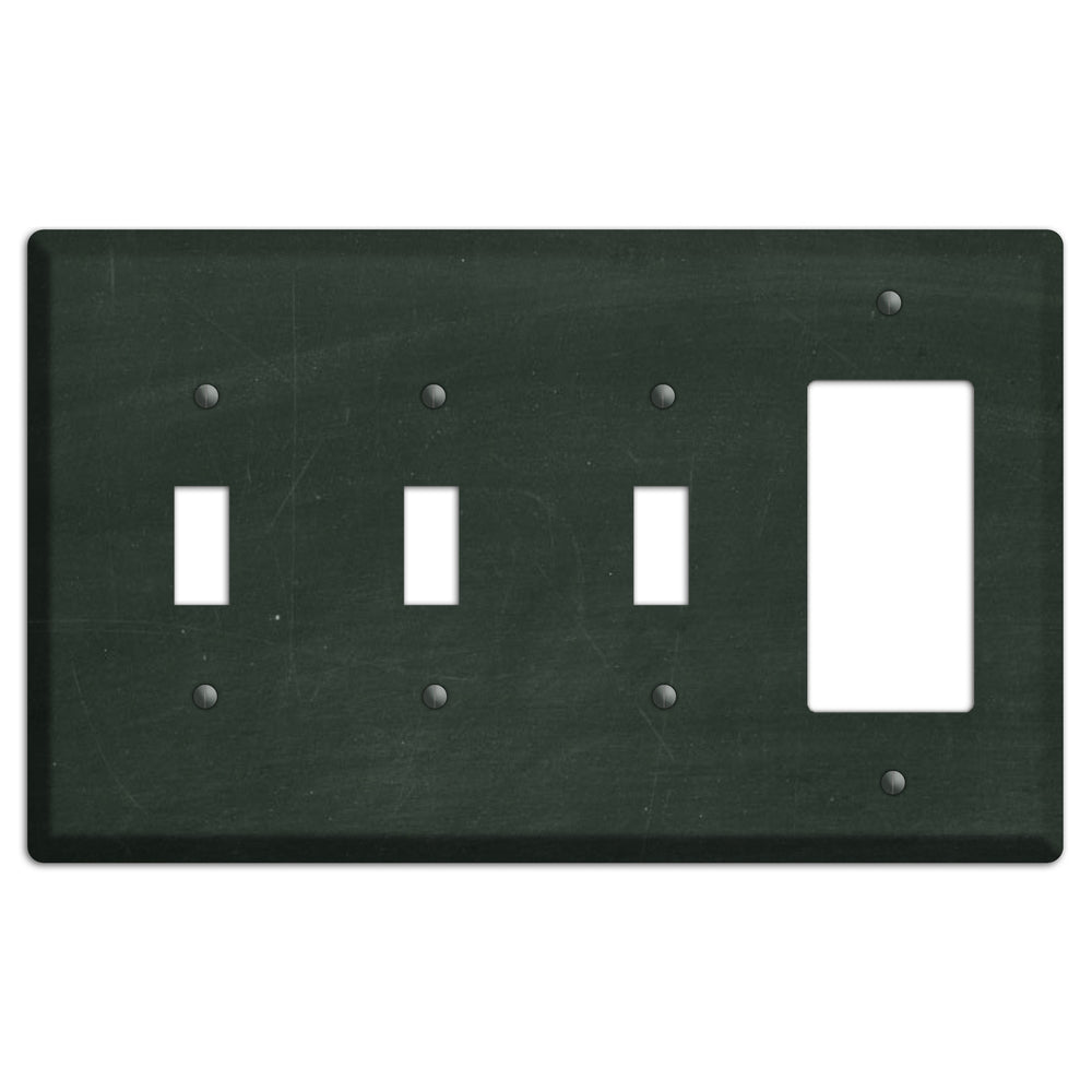 Chalk Black 3 Toggle / Rocker Wallplate