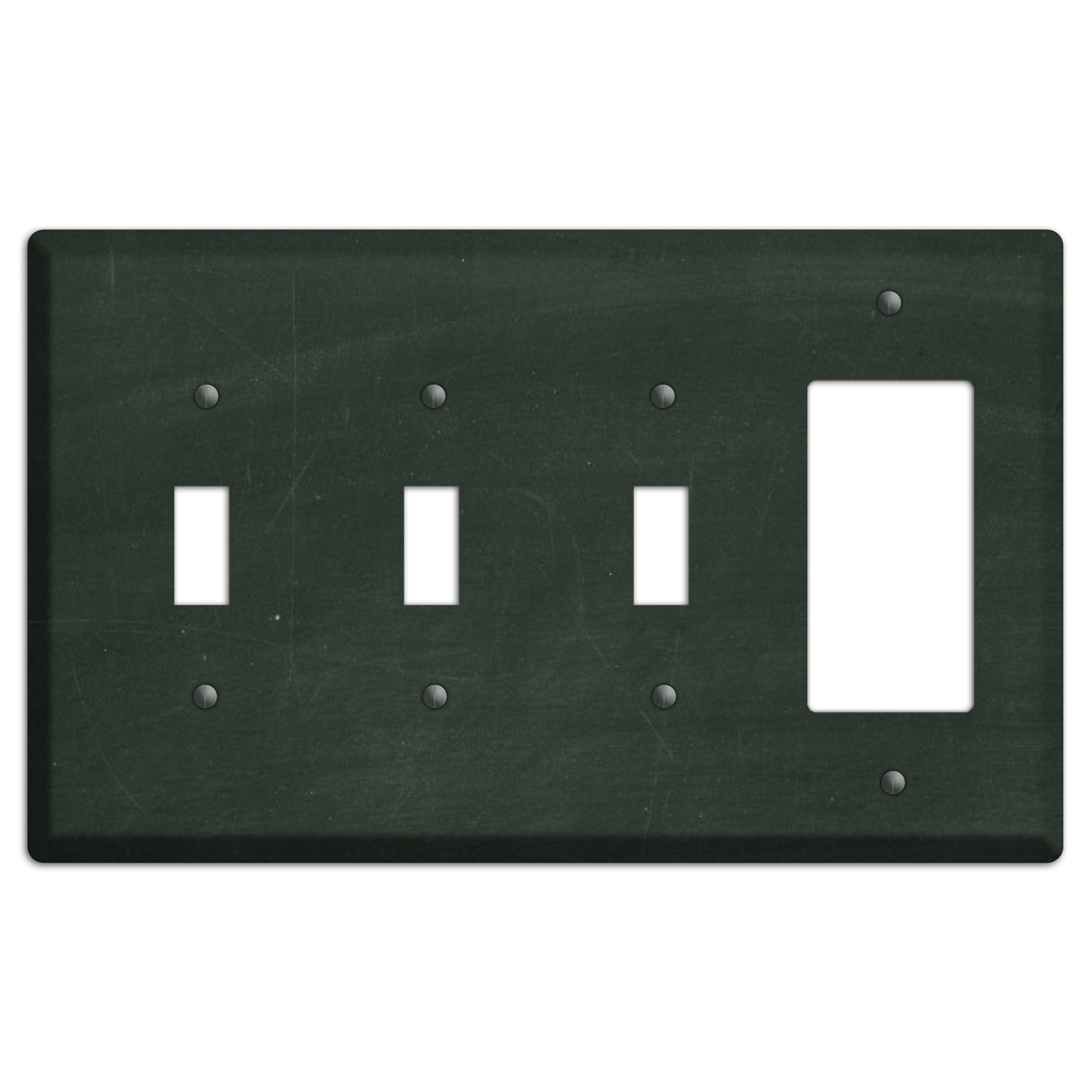 Chalk Black 3 Toggle / Rocker Wallplate