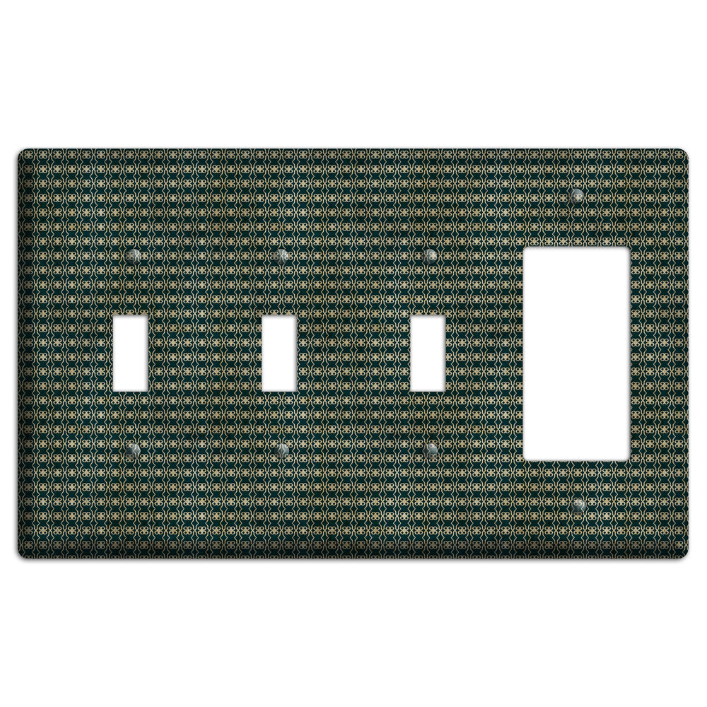 Dark Green Grunge Tiny Tiled Tapestry 2 3 Toggle / Rocker Wallplate