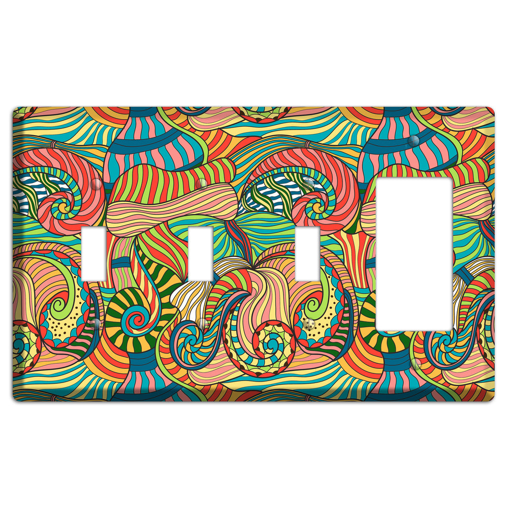 Retro Flourish 3 3 Toggle / Rocker Wallplate