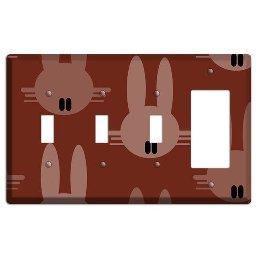 Maroon Bunny 3 Toggle / Rocker Wallplate