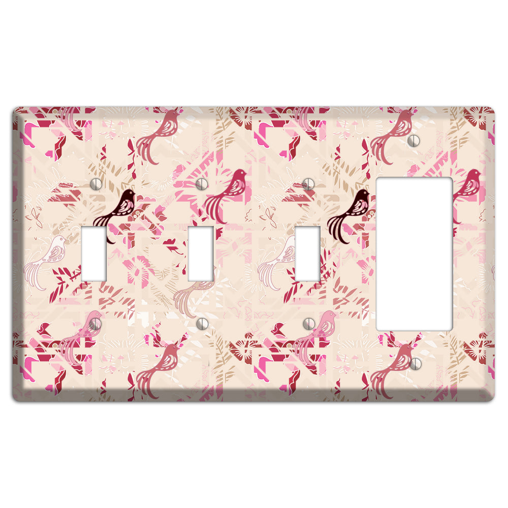Floral Songbirds 3 Toggle / Rocker Wallplate
