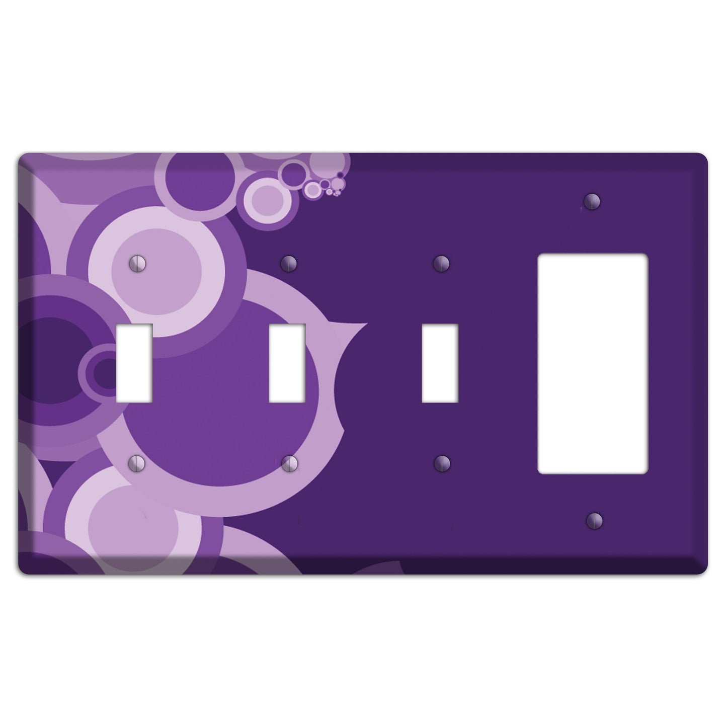 Purple Circles 3 Toggle / Rocker Wallplate