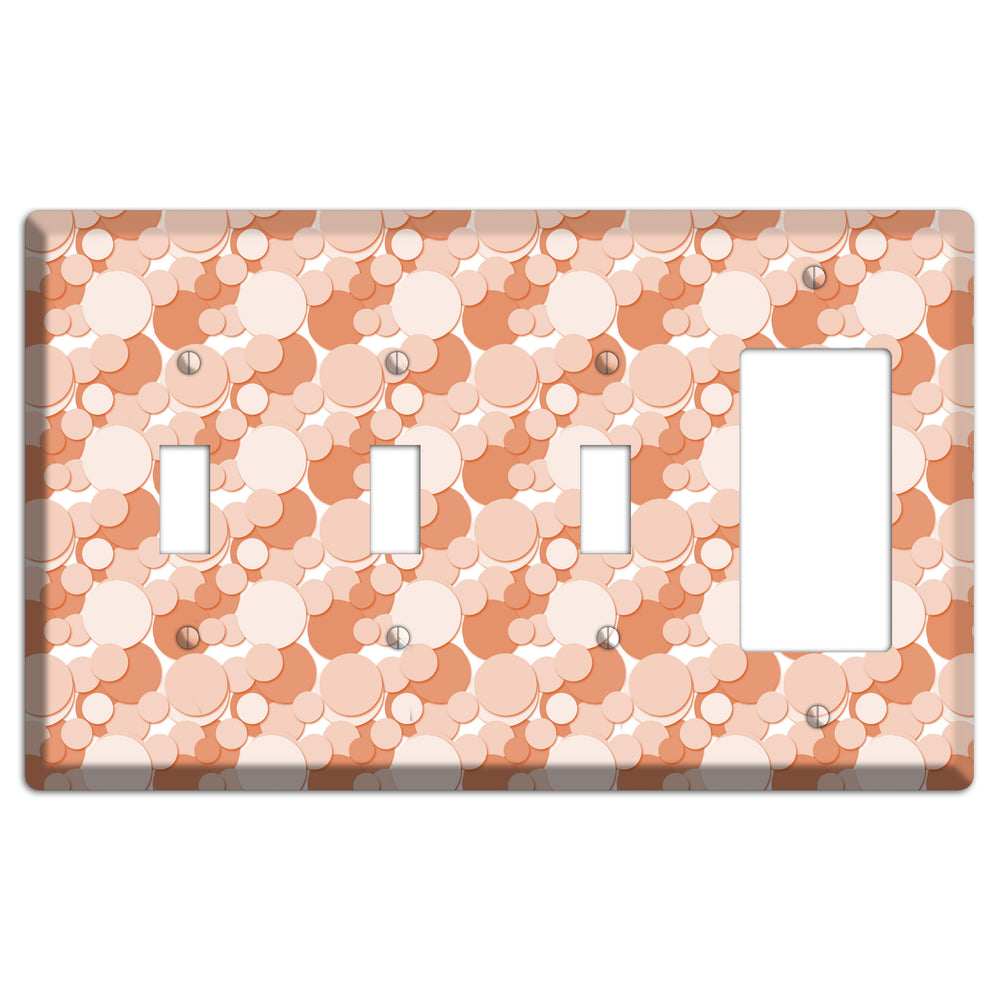 Multi Coral Bubble Dots 3 Toggle / Rocker Wallplate