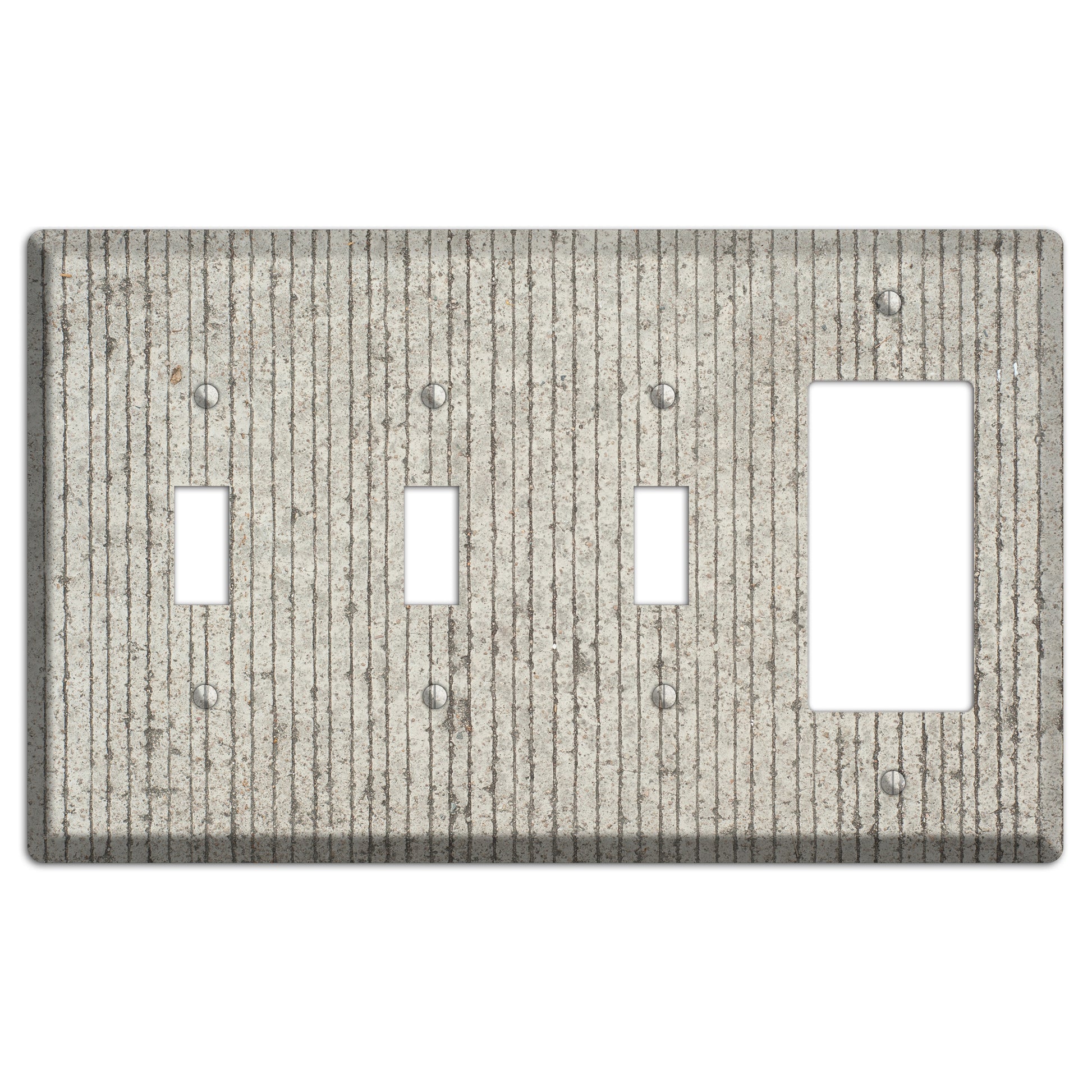Vertical Concrete 3 Toggle / Rocker Wallplate