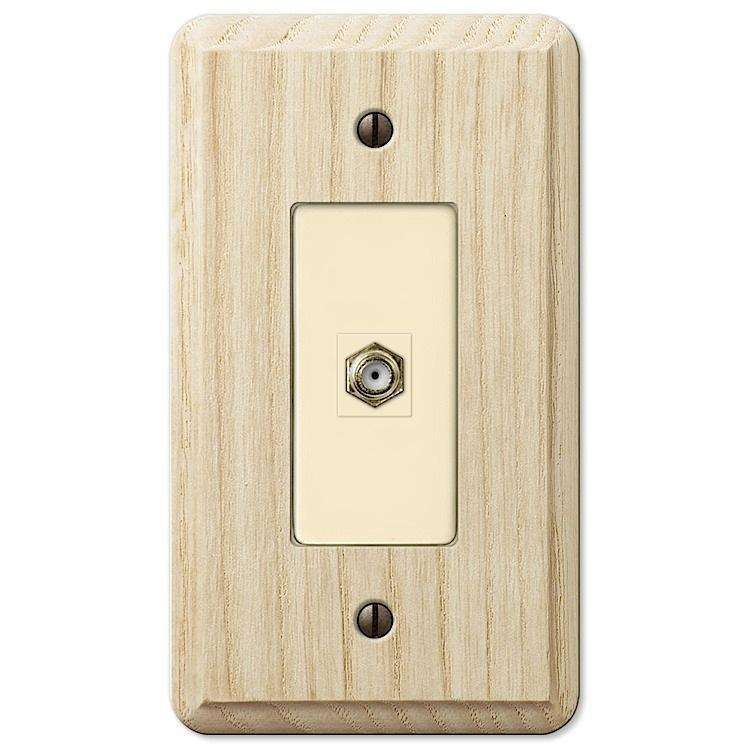 Unfinished Contempory Ash 1 Cable TV with Hardware