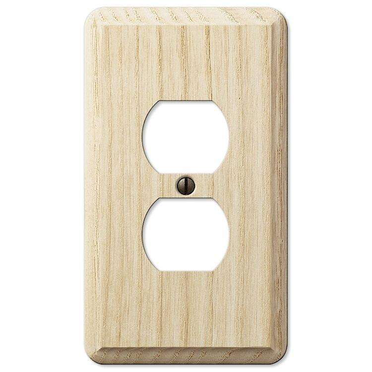 Unfinished Contempory Ash 1 Duplex Outlet:Wallplatesonline.com