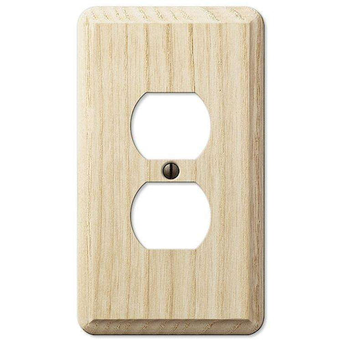 Unfinished Contempory Ash 1 Duplex Outlet:Wallplatesonline.com