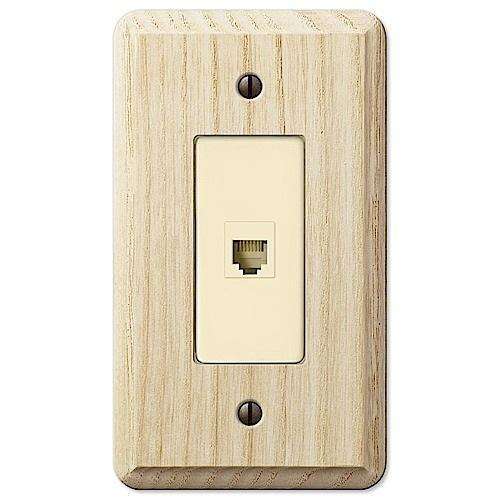 Unfinished Contempory Ash 1 Phone Jack with Hardware