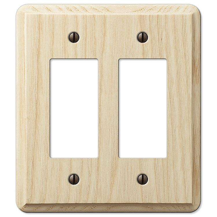 Unfinished Contempory Ash 2 Rocker (GFI):Wallplatesonline.com