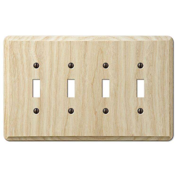 Unfinished Contempory Ash 4 Toggle:Wallplatesonline.com