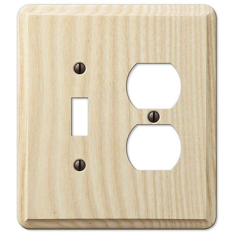 Unfinished Contempory Ash Toggle / Duplex Outlet:Wallplatesonline.com