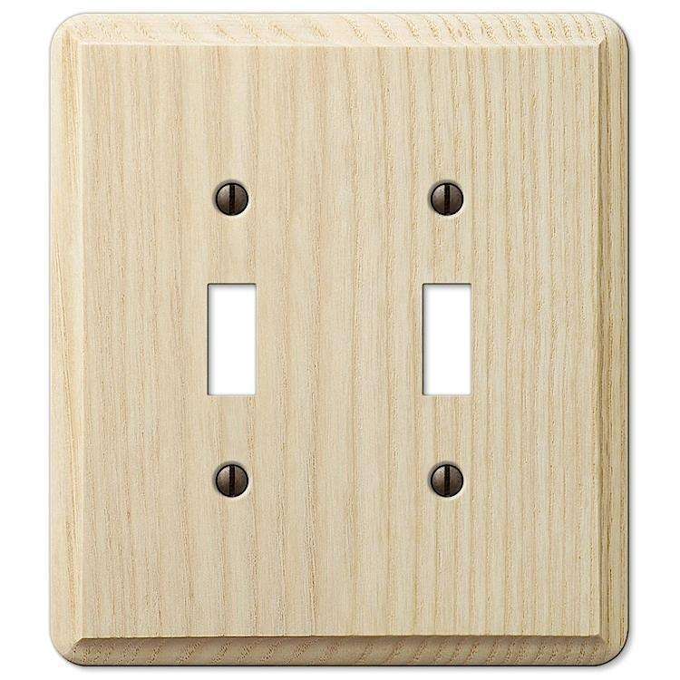 Unfinished Contempory Ash Double Toggle:Wallplatesonline.com