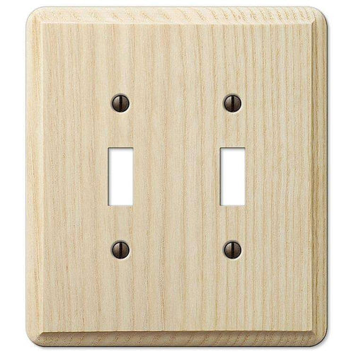 Unfinished Contempory Ash Double Toggle:Wallplatesonline.com