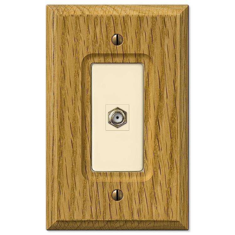 Carson Light Oak 1 Cable TV with Hardware - Wallplatesonline.com