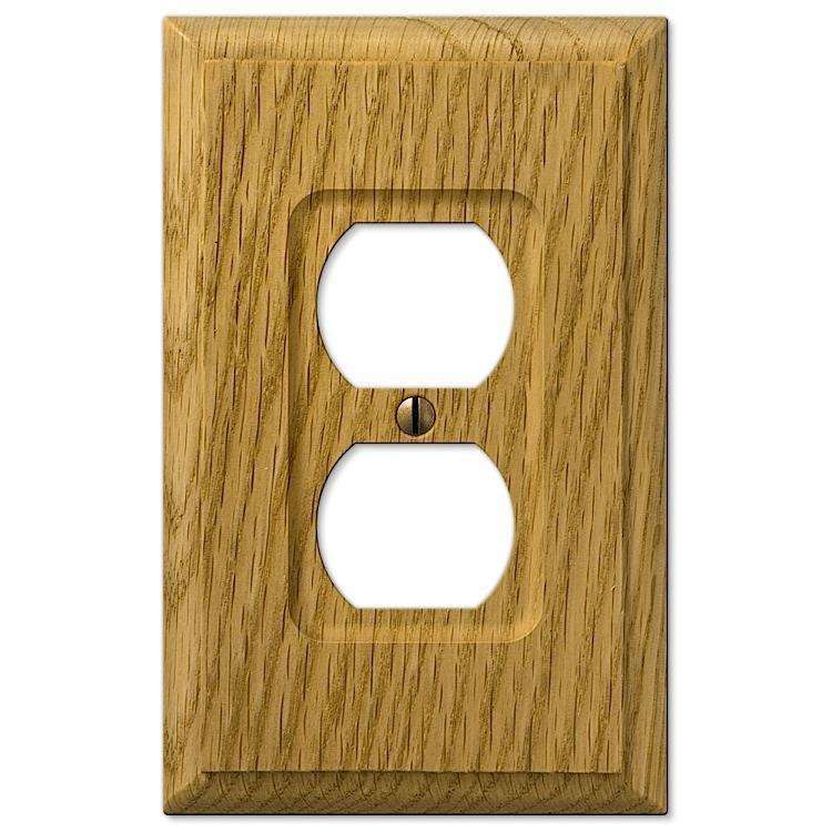 Carson Light Oak 1 Duplex Outlet - Wallplatesonline.com