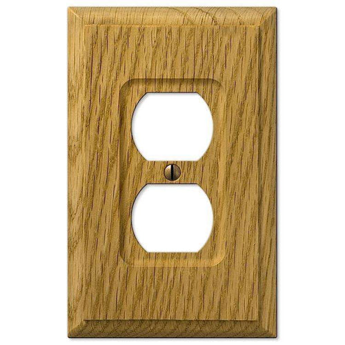 Carson Light Oak 1 Duplex Outlet - Wallplatesonline.com