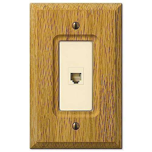 Carson Light Oak 1 Phone Jack with Hardware - Wallplatesonline.com