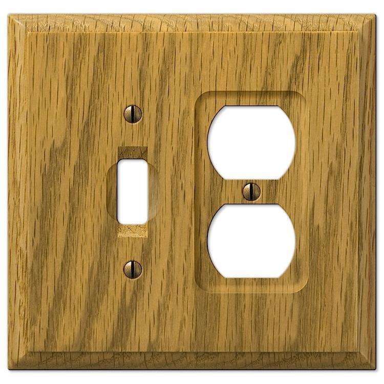 Carson Light Oak Toggle / Duplex Outlet - Wallplatesonline.com