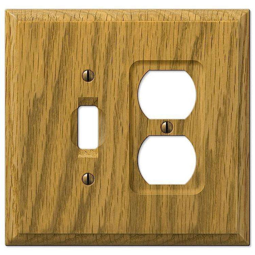 Carson Light Oak Toggle / Duplex Outlet - Wallplatesonline.com
