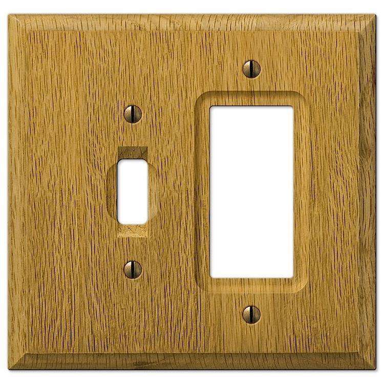 Carson Light Oak Toggle / 1 Rocker (GFI) - Wallplatesonline.com