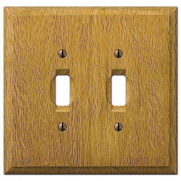 Carson Light Oak Double Toggle - Wallplatesonline.com