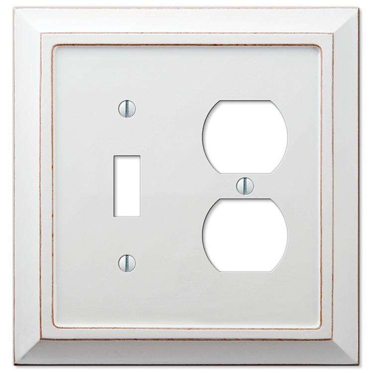 Savannah White Wood Toggle / Duplex Outlet - Wallplatesonline.com
