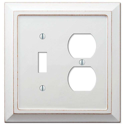 Savannah White Wood Toggle / Duplex Outlet - Wallplatesonline.com