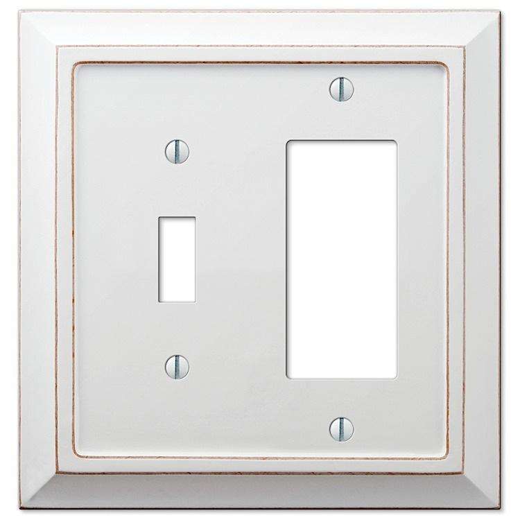 Savannah White Wood Toggle / 1 Rocker (GFI)