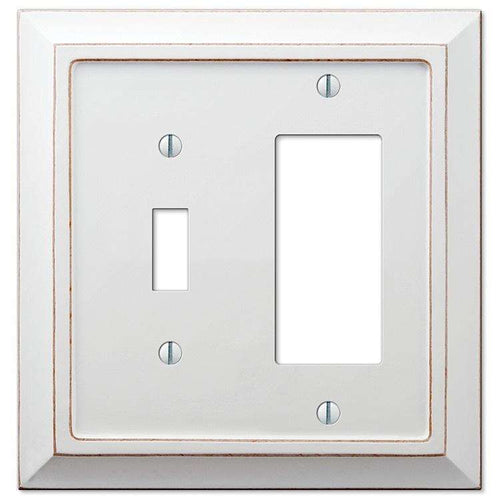 Savannah White Wood Toggle / 1 Rocker (GFI) - Wallplatesonline.com