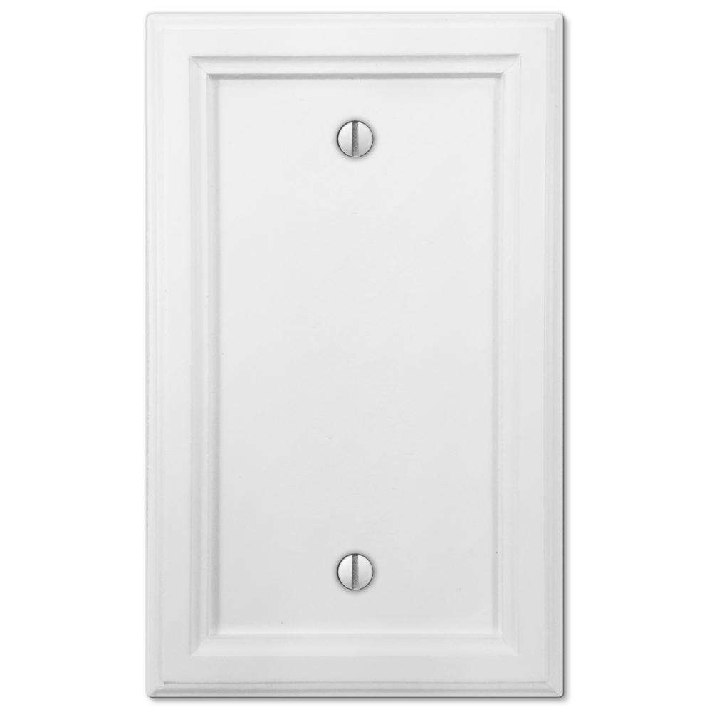 Elly White Wood Blank Wallplate