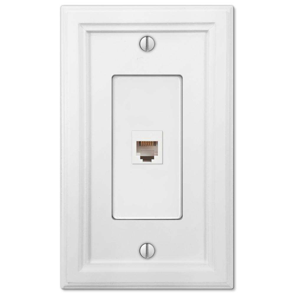 Elly White Wood Phone Wallplate