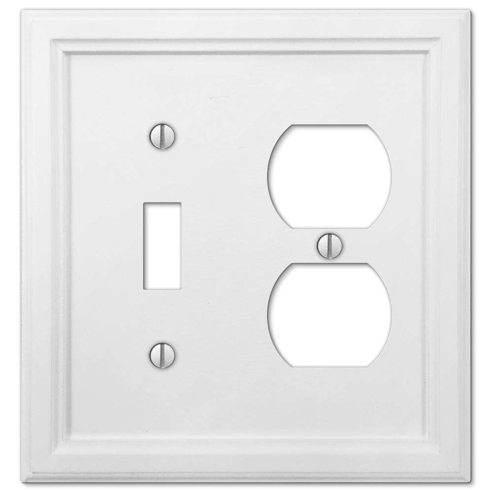 Elly White Wood Toggle / Duplex Outlet Wallplate