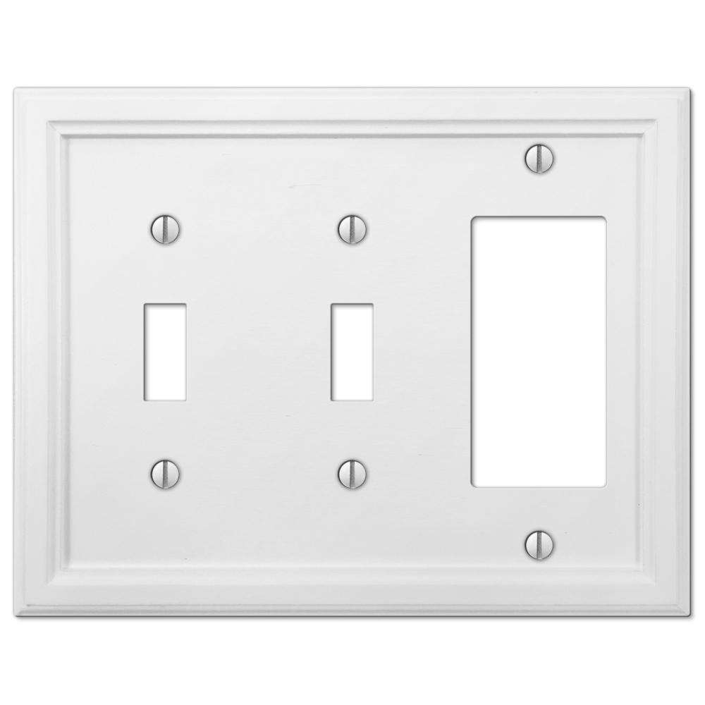 Elly White Wood 2 Toggle / Rocker (GFI) Wallplate