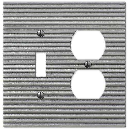 Lina Satin Nickel Toggle / Duplex Outlet:Wallplatesonline.com