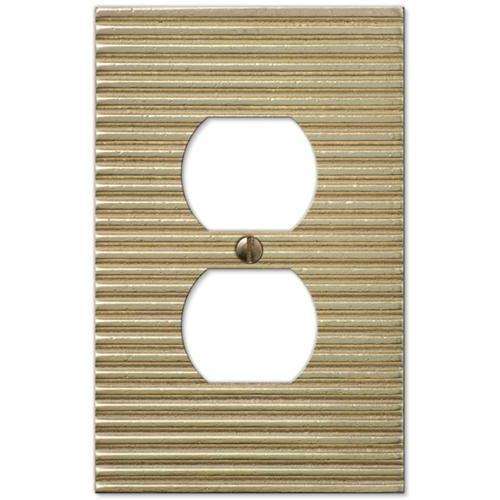 Lina Satin Gold 1 Duplex Outlet:Wallplatesonline.com